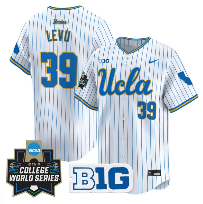 Mulivai Levu Jersey #39 UCLA Bruins 2025 World Series Stitched Pinstripe