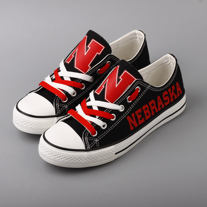 Nebraska Cornhuskers Limited Print NCAA College Students Low Top Canvas Shoes Sport Sneakers