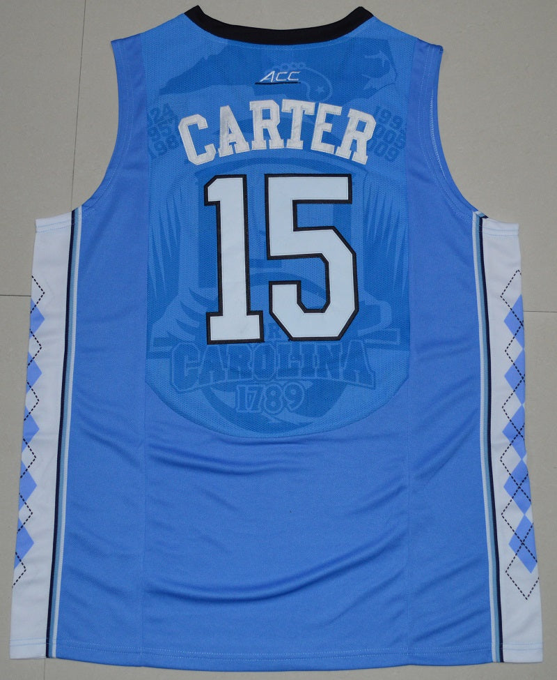 North Carolina Tar Heels #15 Vince Carter NCAA Basketball Jersey Blue