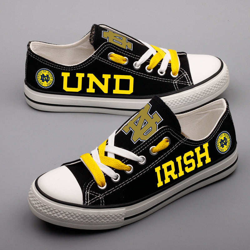 Notre Dame Fighting Irish Limited Print NCAA College Students Low Top Canvas Shoes Sport Sneakers 1