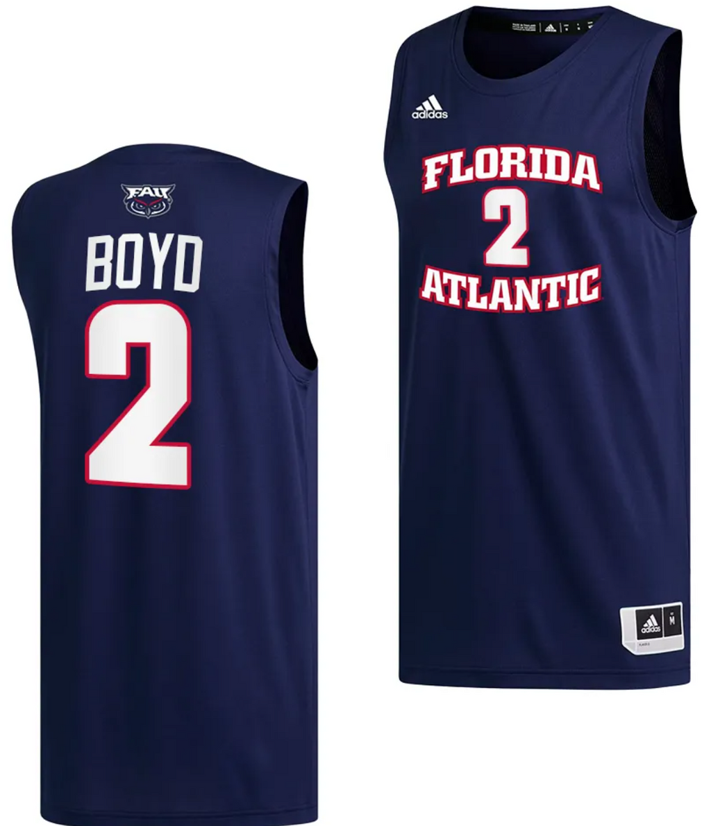 Nicholas Boyd Jersey #2 FAU Owls College Basketball Replica Navy