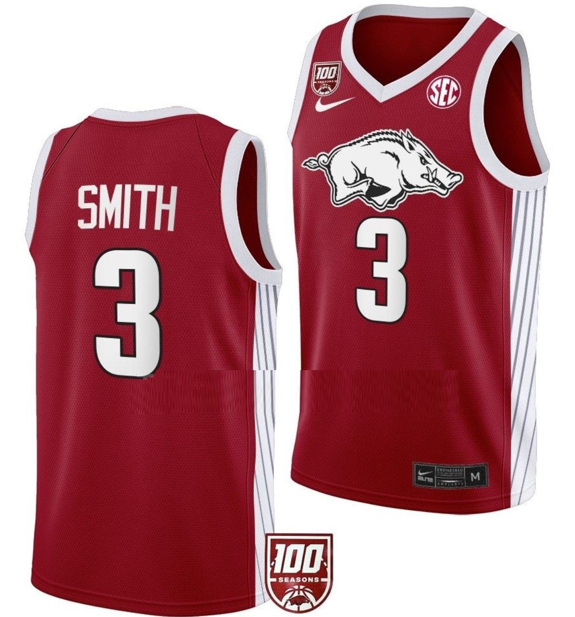 Nick Smith Jersey Arkansas Razorbacks College Basketball 100 Season #3