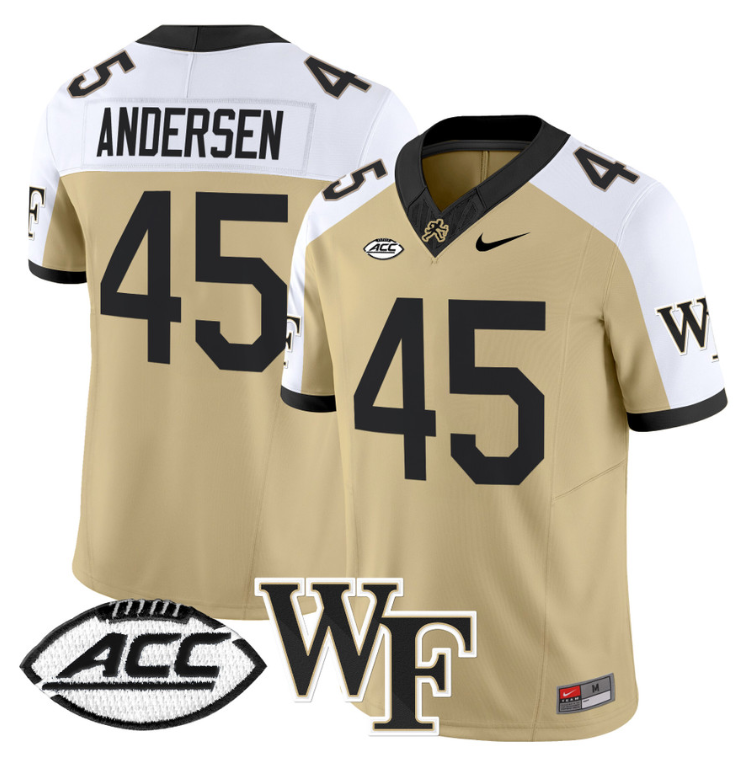 Nick Andersen Jersey #45 Wake Forest Demon Deacons 2024 Stitched White