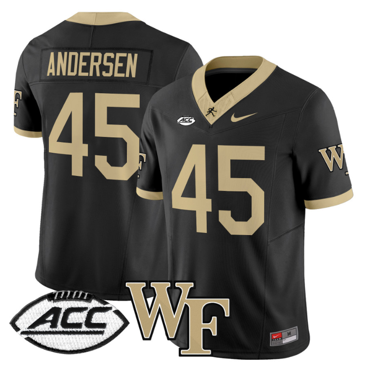 Nick Andersen Jersey #45 Wake Forest Demon Deacons 2024 Stitched Black