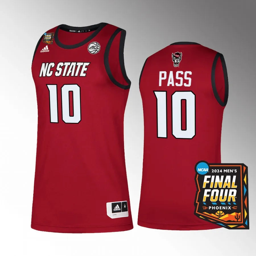 NC State Wolfpack #10 Breon Pass Jersey 2024 NCAA March Madness Final Four