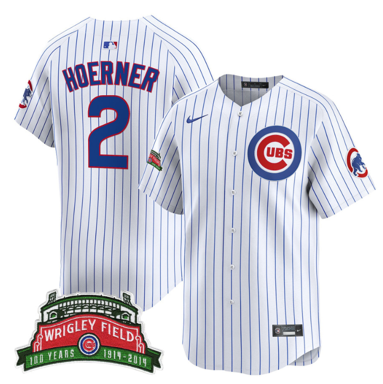 Nico Hoerner Jersey #2 Chicago Cubs Wrigley Field Style Vapor Premier Limited Stitched Pinstripe