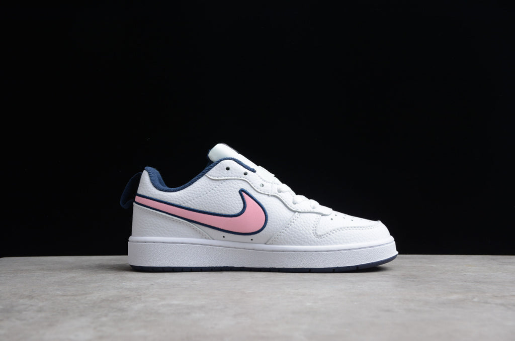 NK Court Borough Low 2 White Pink Glaze Midnight Navy