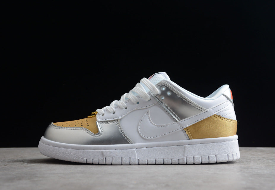 NK Dunk Low Silver Gold
