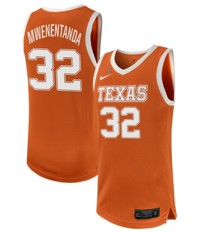 Ndjakalenga Mwenentanda Jersey #32 Texas Longhorns NIL Basketball Texas Orange