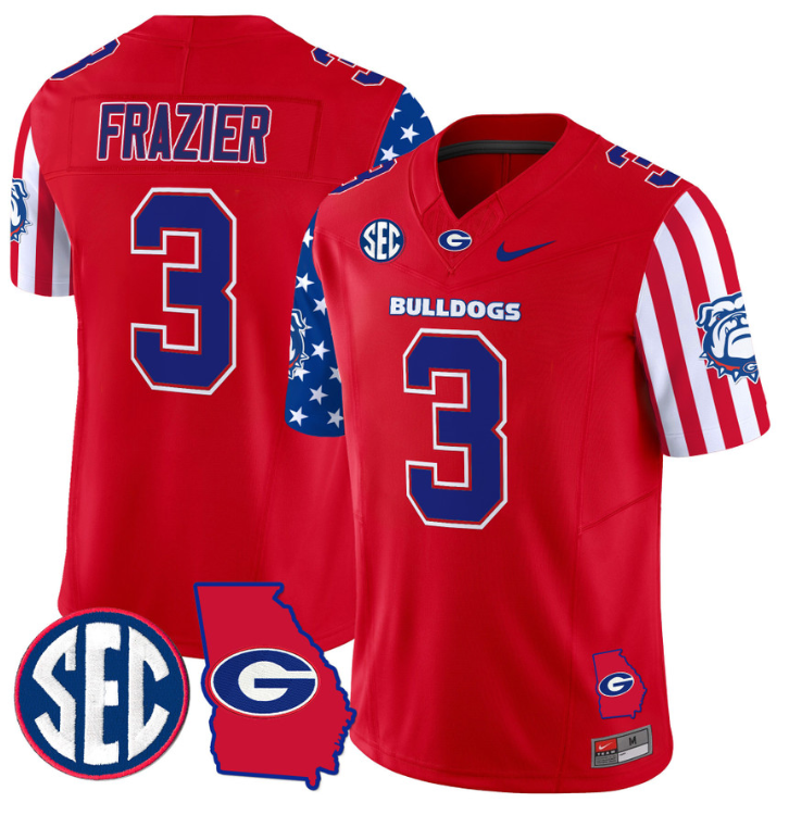 Nate Frazier Jersey #3 Georgia Bulldogs American Style Vapor Limited Football Stitched Red