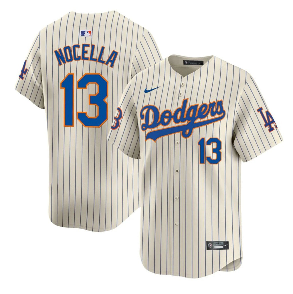 NOCELLA #13 Los Angeles Dodgers Cream Jersey - All Stitched