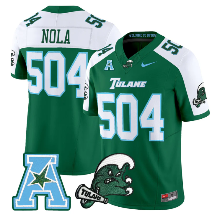 NOLA Jersey #504 Tulane Green Wave 2025 Vapor Limited Stitched