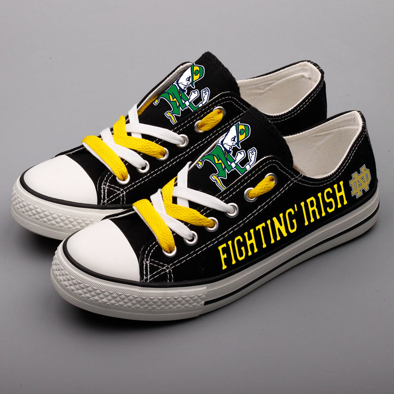Notre Dame Fighting Irish Limited Print NCAA College Students Low Top Canvas Shoes Sport Sneakers