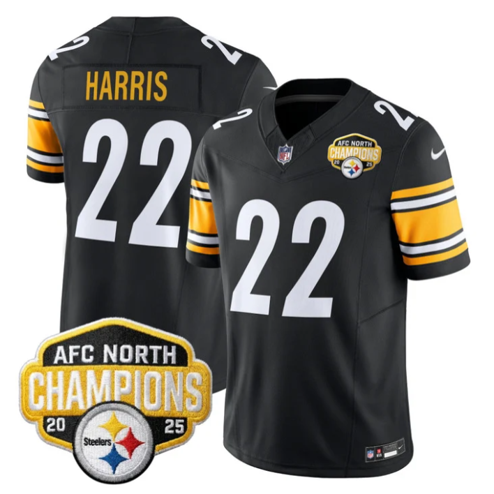 Najee Harris Jersey #22 AFC North Division Champions 2025 Stitched Black
