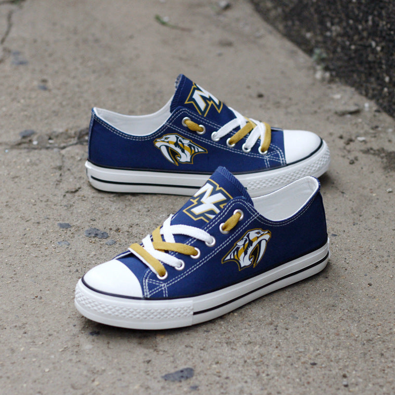 Nashville Predators Low Top Canvas Sport Sneakers Shoes For Men Women Fans