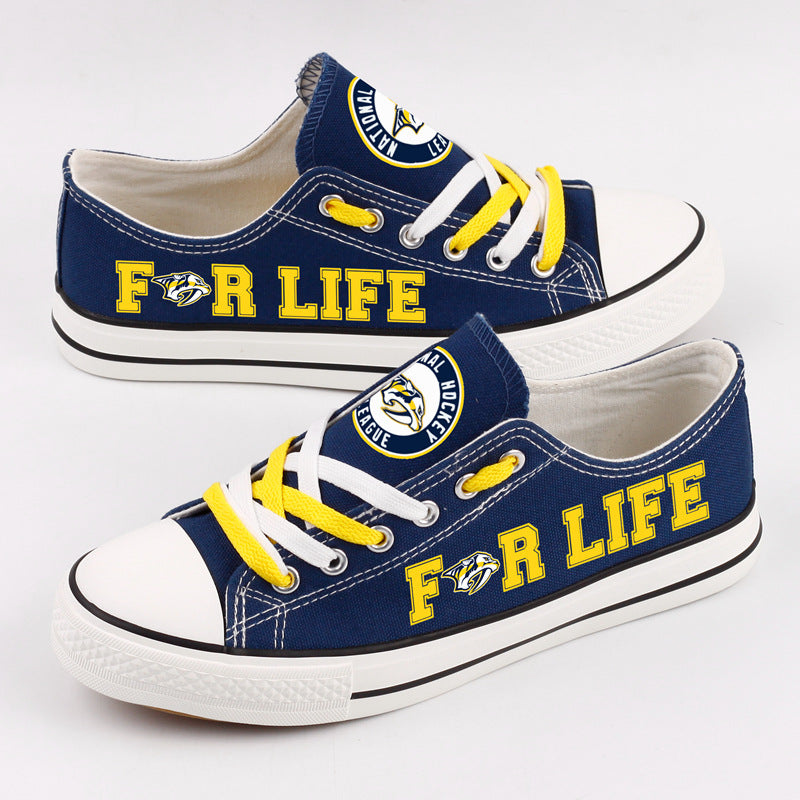 Nashville Predators Low Top Canvas Sport Sneakers Shoes For Men Women Fans