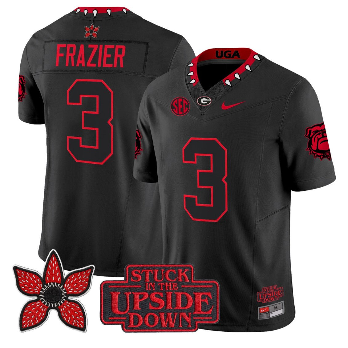 Nate Frazier Jersey #3 Georgia Bulldogs Stranger Things Edition Vapor Stitched