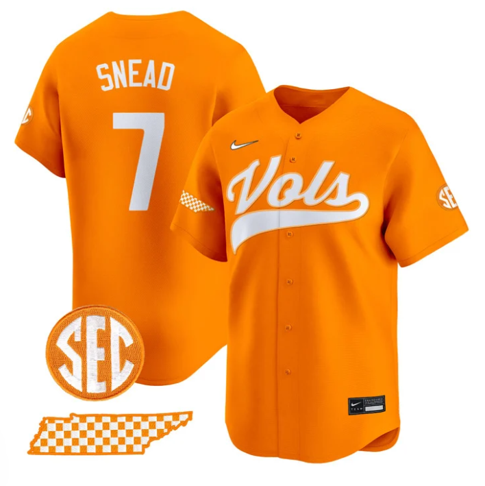 Nate Snead Jersey #7 Tennessee Vols 2025 Premier Limited Stitched Orange