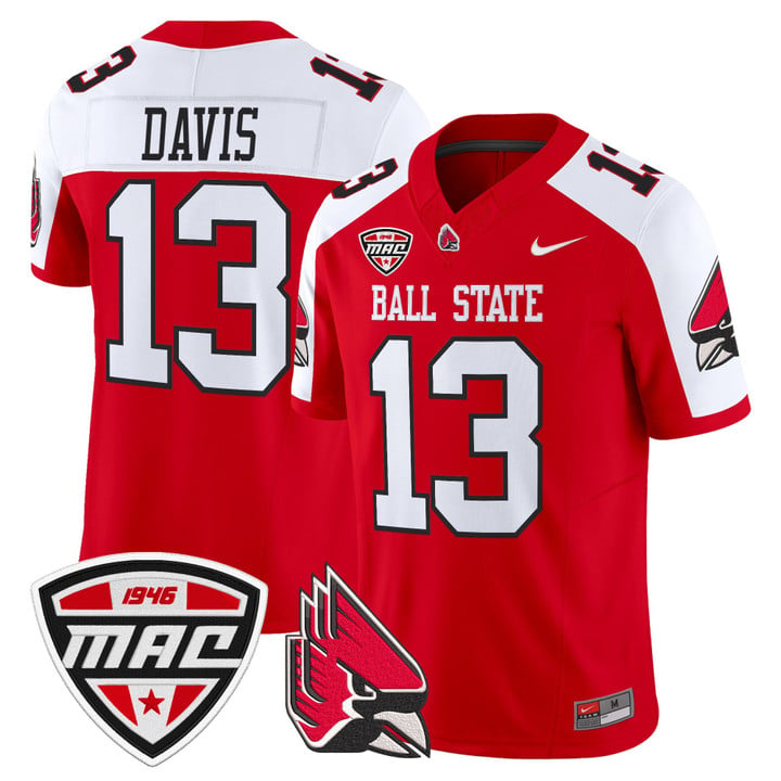 Nate Davis Jersey #13 Ball State Cardinals 2025 Limited Stitched