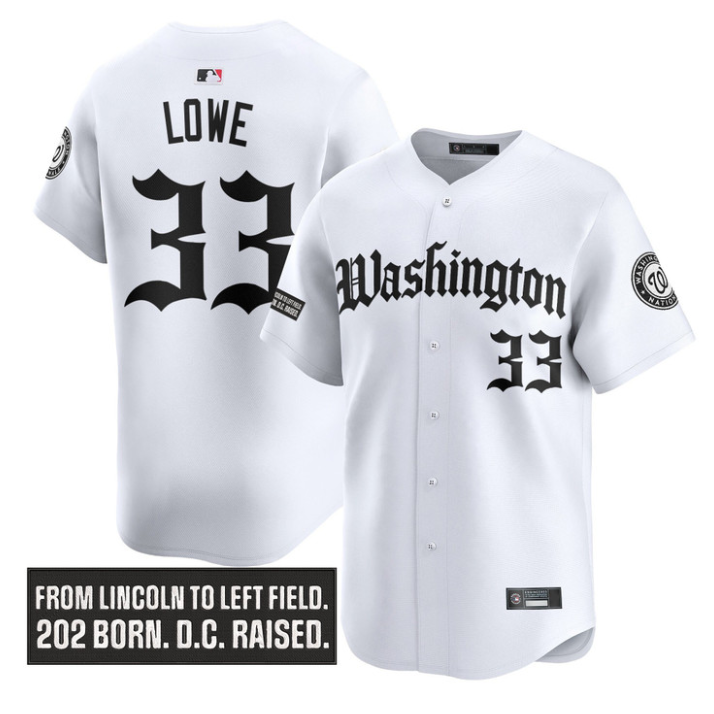 Nathaniel Lowe Jersey #33 Washington Nationals Gothic Capitol Edition