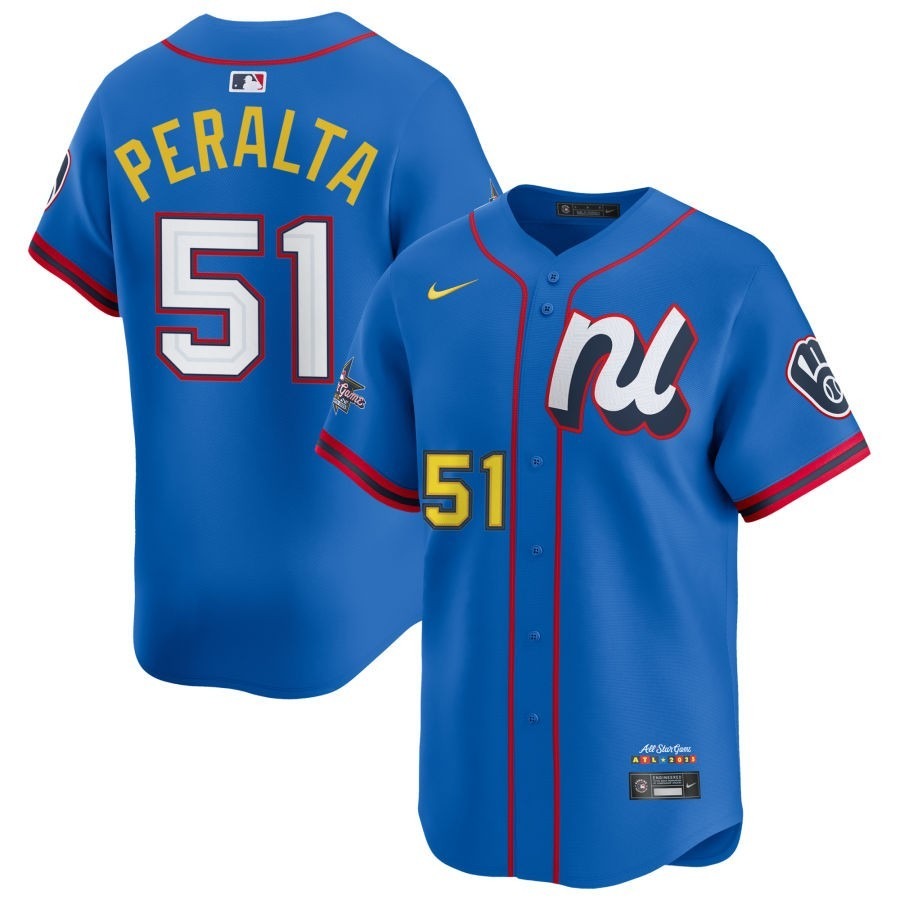 National League Freddy Peralta Blue 2025 All-Star Game Limited Jersey Stitched