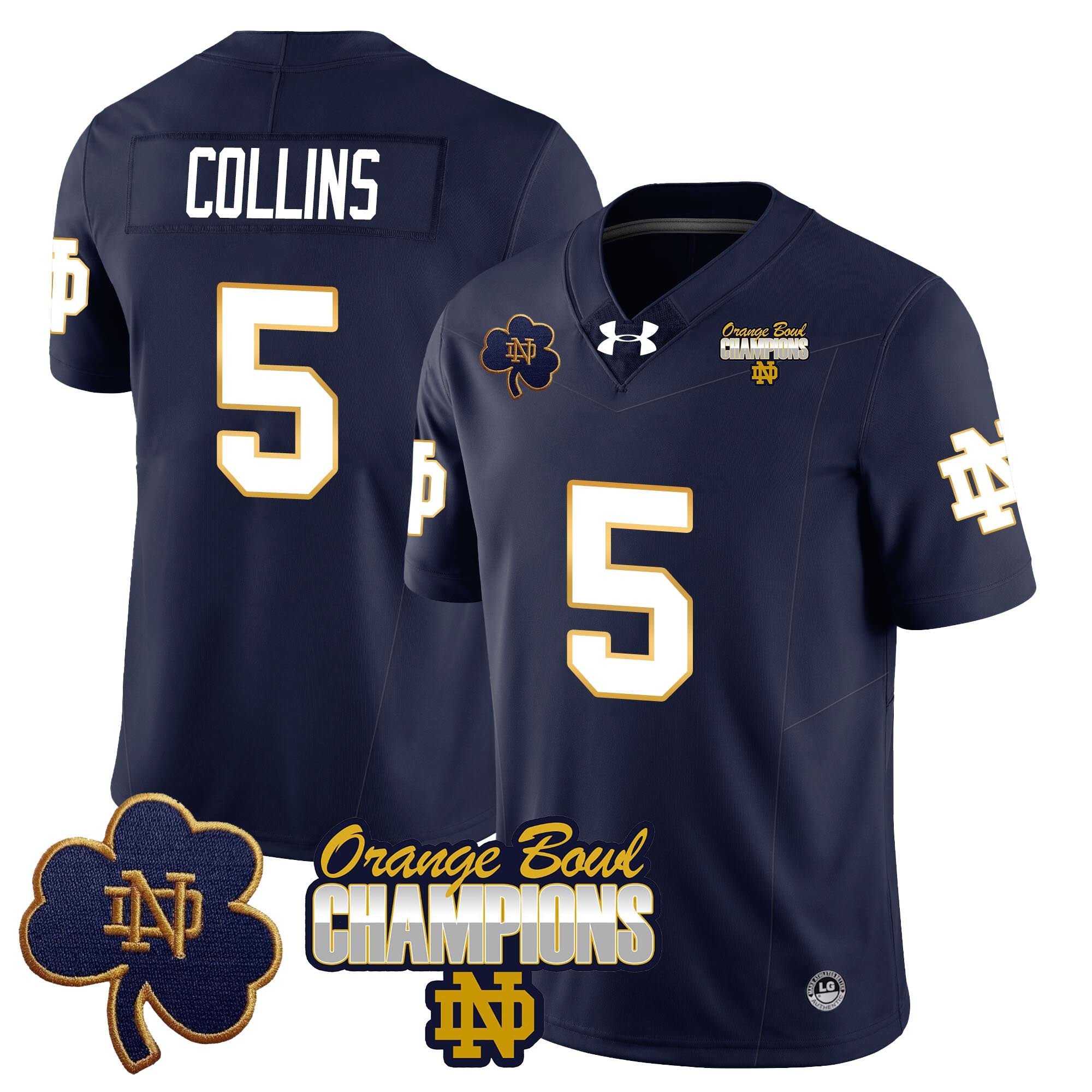 Men Notre Dame Fighting Irish 2025 Orange Bowl Champions Jersey  - All Stitched