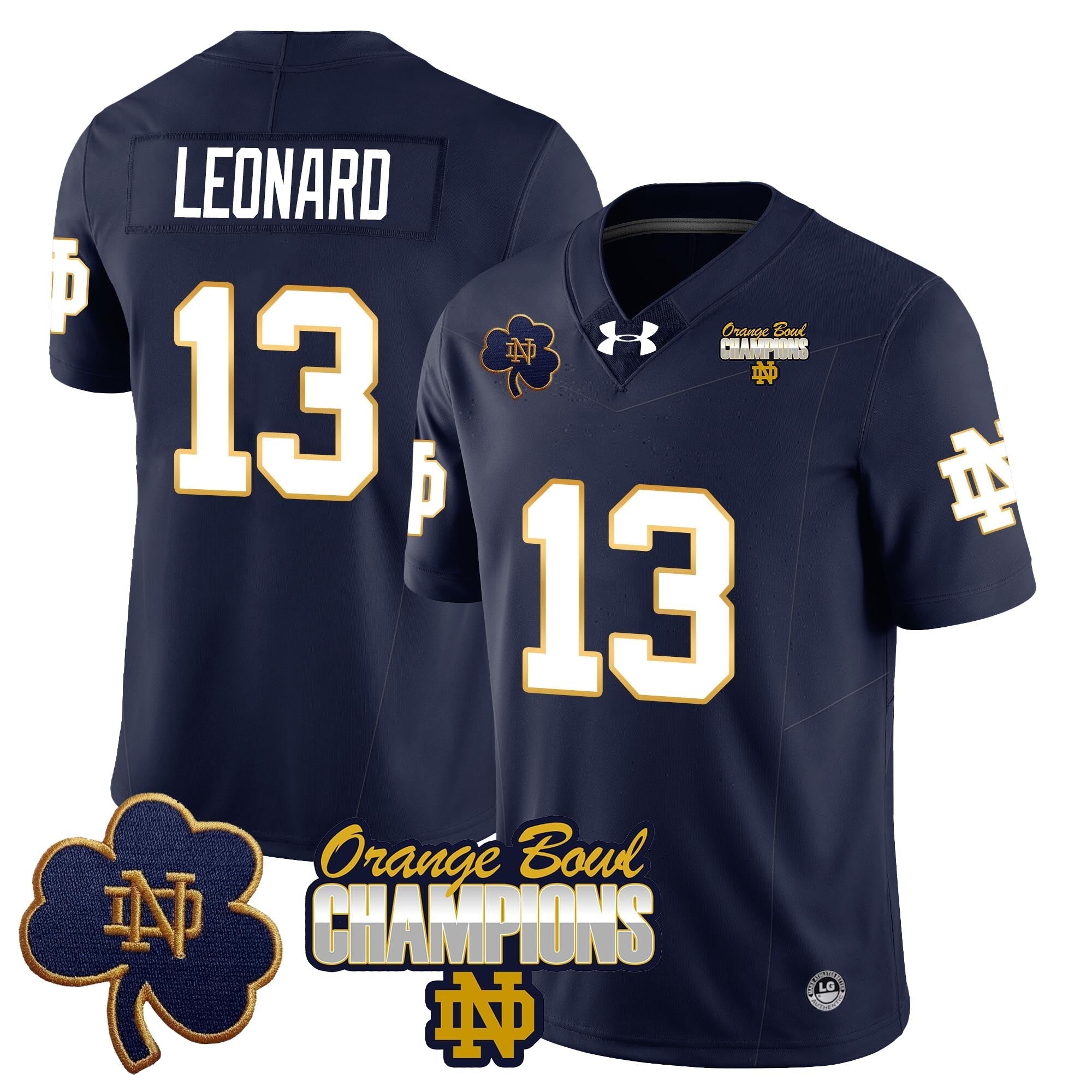 Men Notre Dame Fighting Irish 2025 Orange Bowl Champions Jersey  - All Stitched