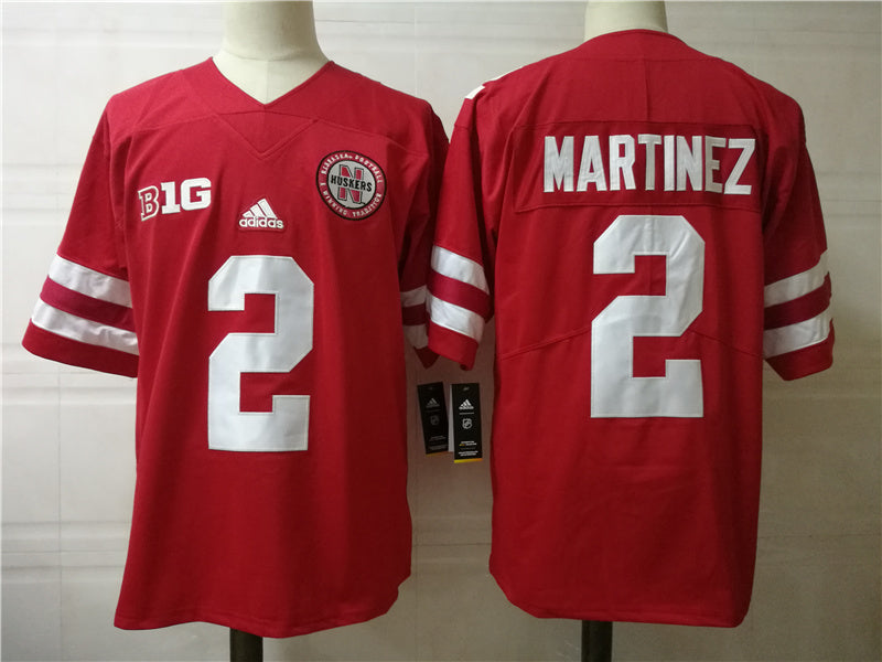 Nebraska Cornhuskers #2 Adrian Martinez Football Jersey Red