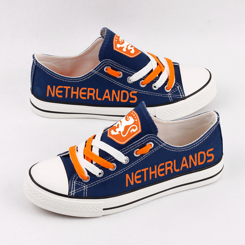 Netherlands Low Top Canvas Sport Sneakers Shoes For Men Women Fans