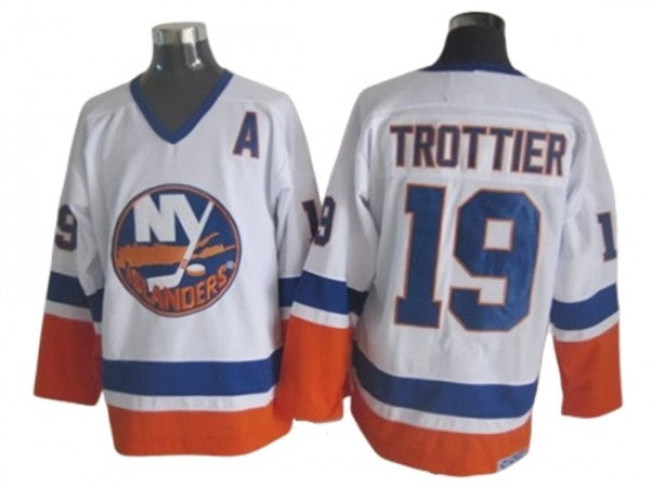 New York Islanders #19 Bryan Trottier Vintage CCM Jersey - White