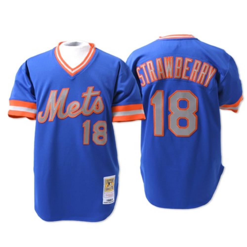 New York Mets Darryl Strawberry Blue 1983 Throwback Pullover Jersey