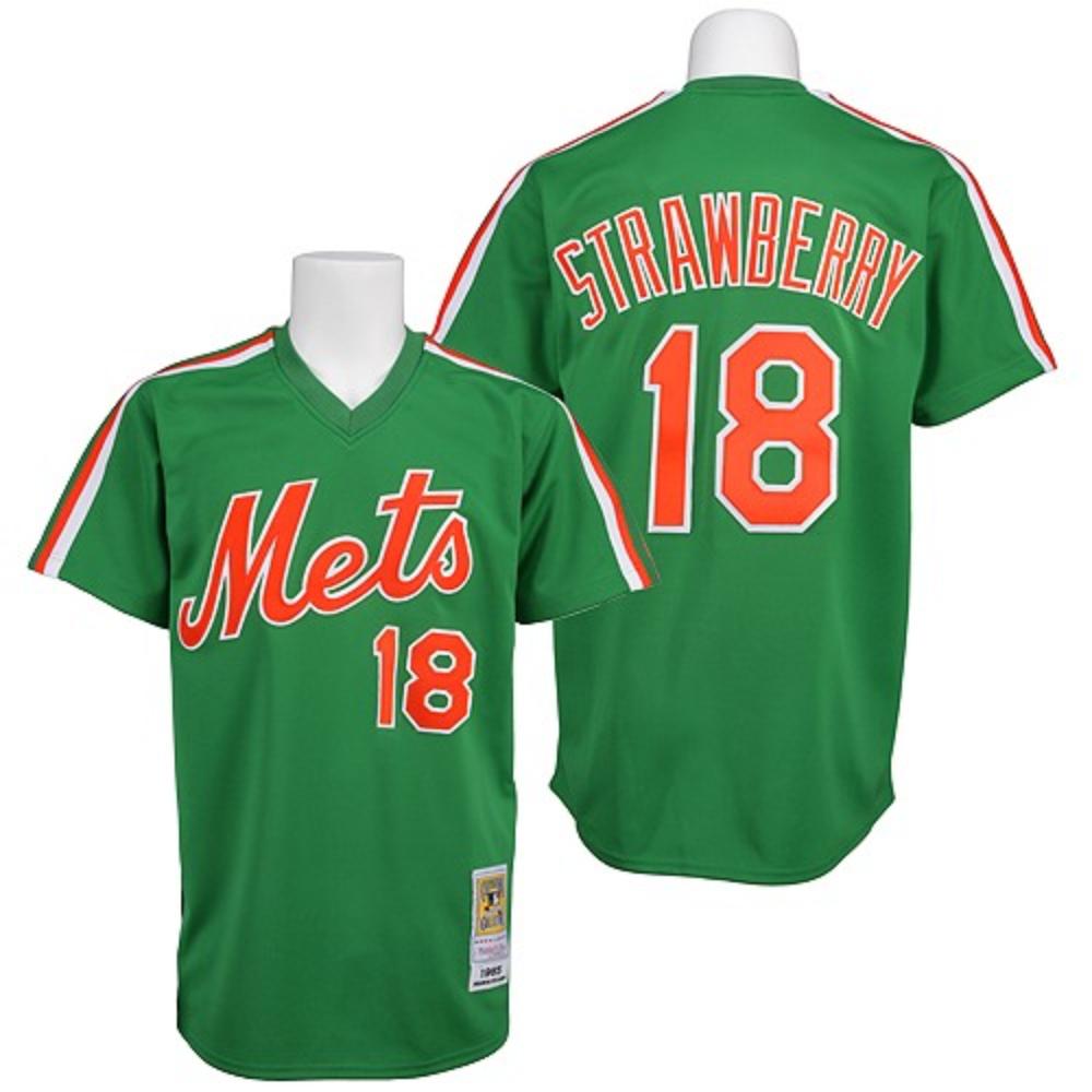 New York Mets Darryl Strawberry Green 1985 Throwback Pullover Jersey