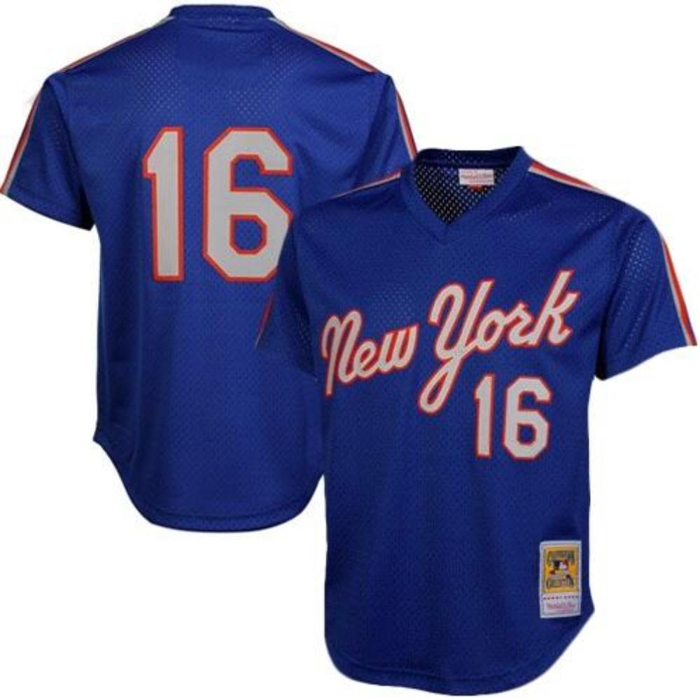 New York Mets Dwight Gooden Blue 1987 Throwback Mesh Pullover Jersey