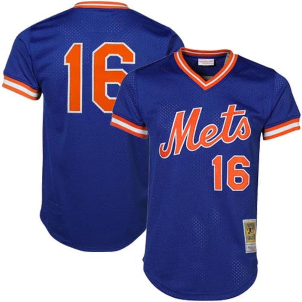 New York Mets Dwight Gooden Blue Throwback Mesh Pullover Jersey