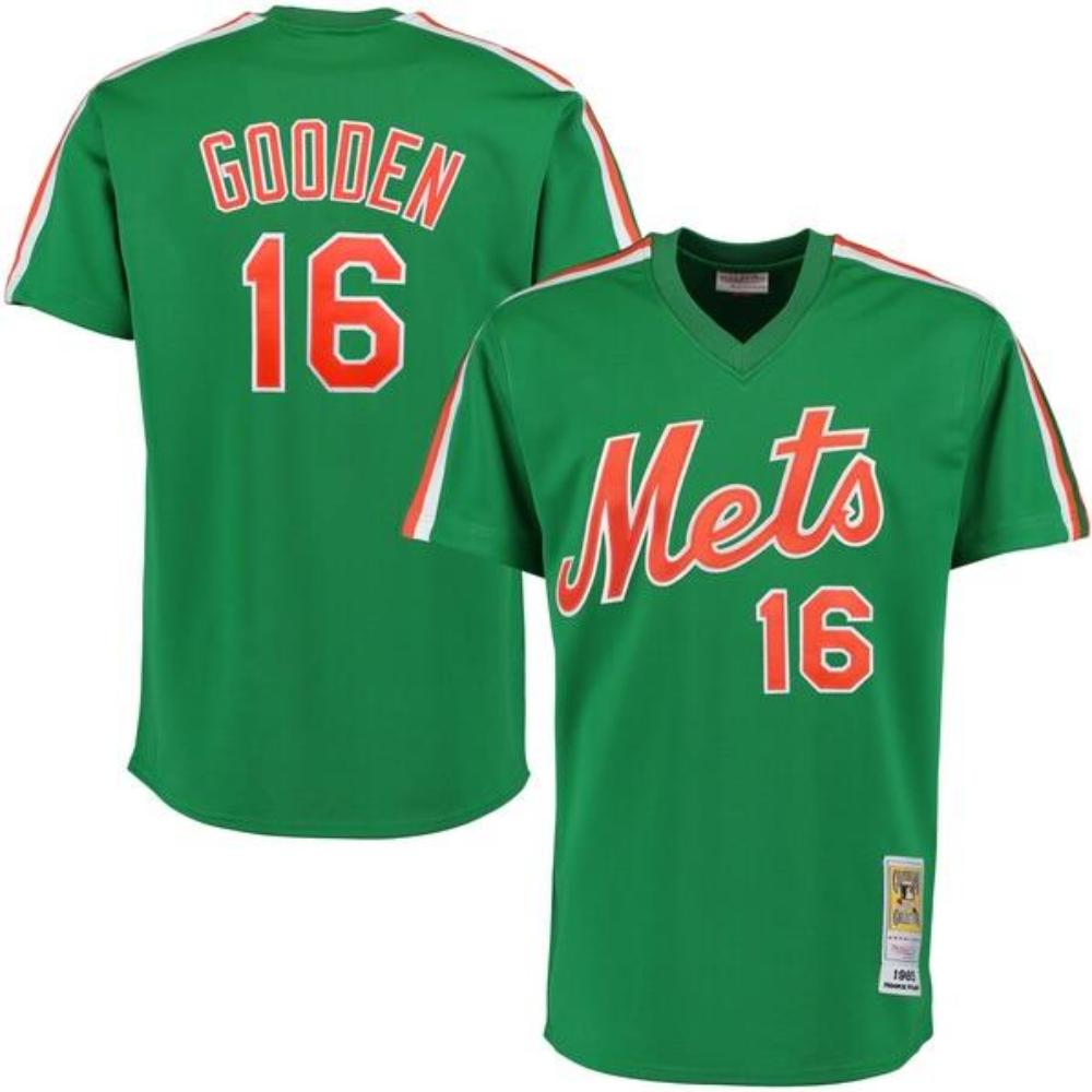 New York Mets Dwight Gooden Green 1985 Throwback Pullover Jersey