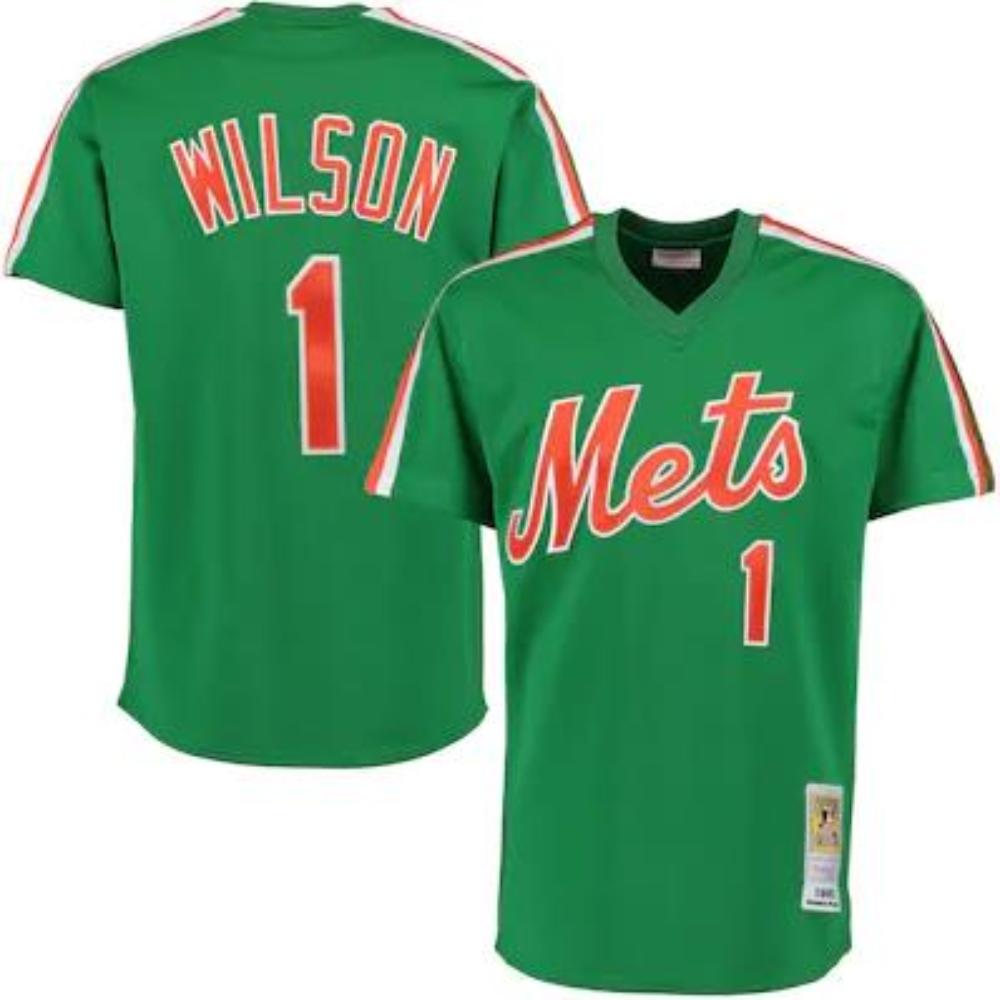 New York Mets Mookie Wilson Green 1985 Throwback Pullover Jersey