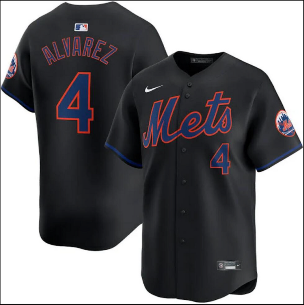 New York Mets #4 Francisco Alvarez Jersey Stitched Black