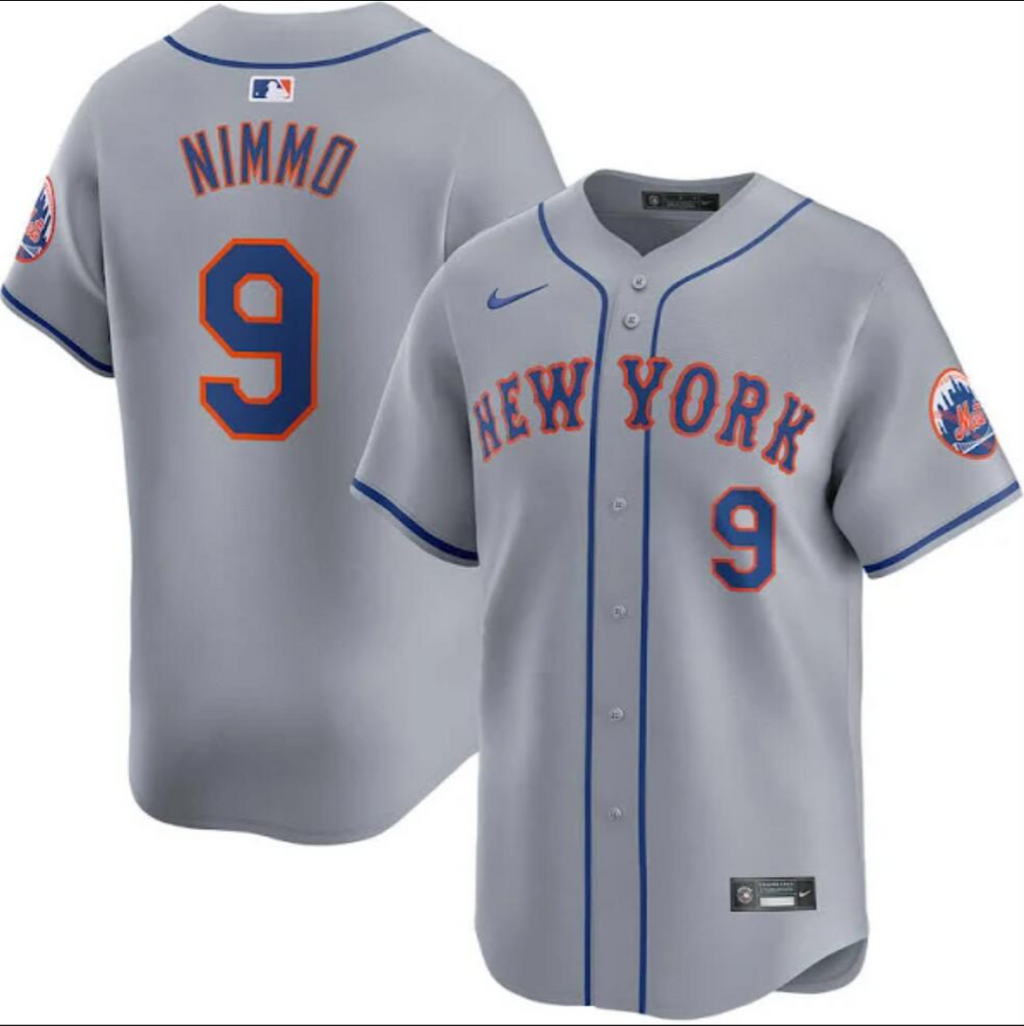 New York Mets #9 Brandon Nimmo Jersey Stitched Grey