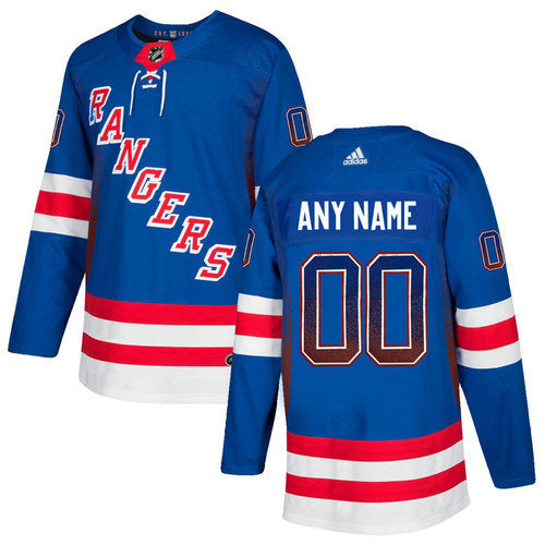 New York Rangers Blue Customized Drift Fashion Jersey