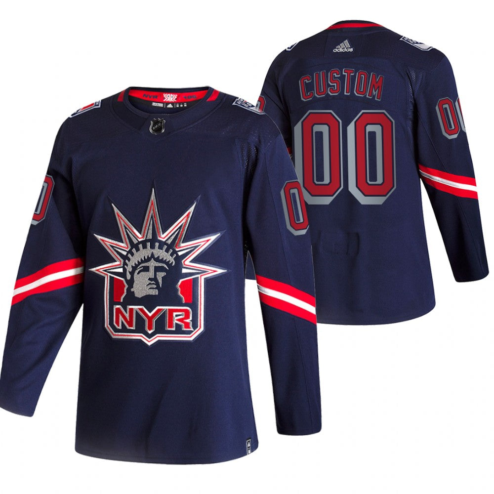 New York Rangers Custom Navy 2020-21 Alternate Player NHL Jersey