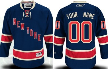 New York Rangers Customized Navy Blue Third Jersey