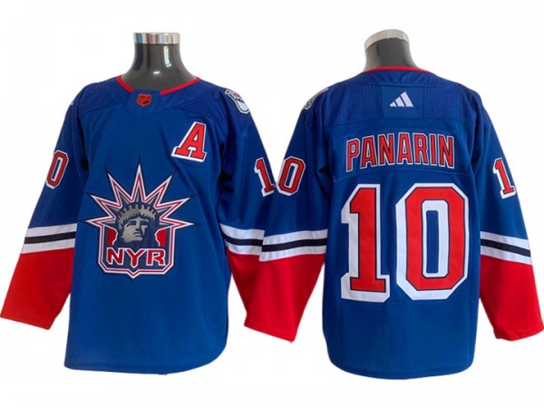 New York Rangers #10 Artemi Panarin Blue 2022&23 Reverse Retro Jersey