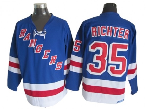 New York Rangers #35 Mike Richter Vintage CCM Jersey - Blue