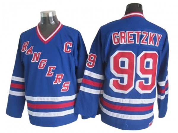 New York Rangers #99 Wayne Gretzky Blue Heroes of Hockey Alumni CCM Jersey - Blue