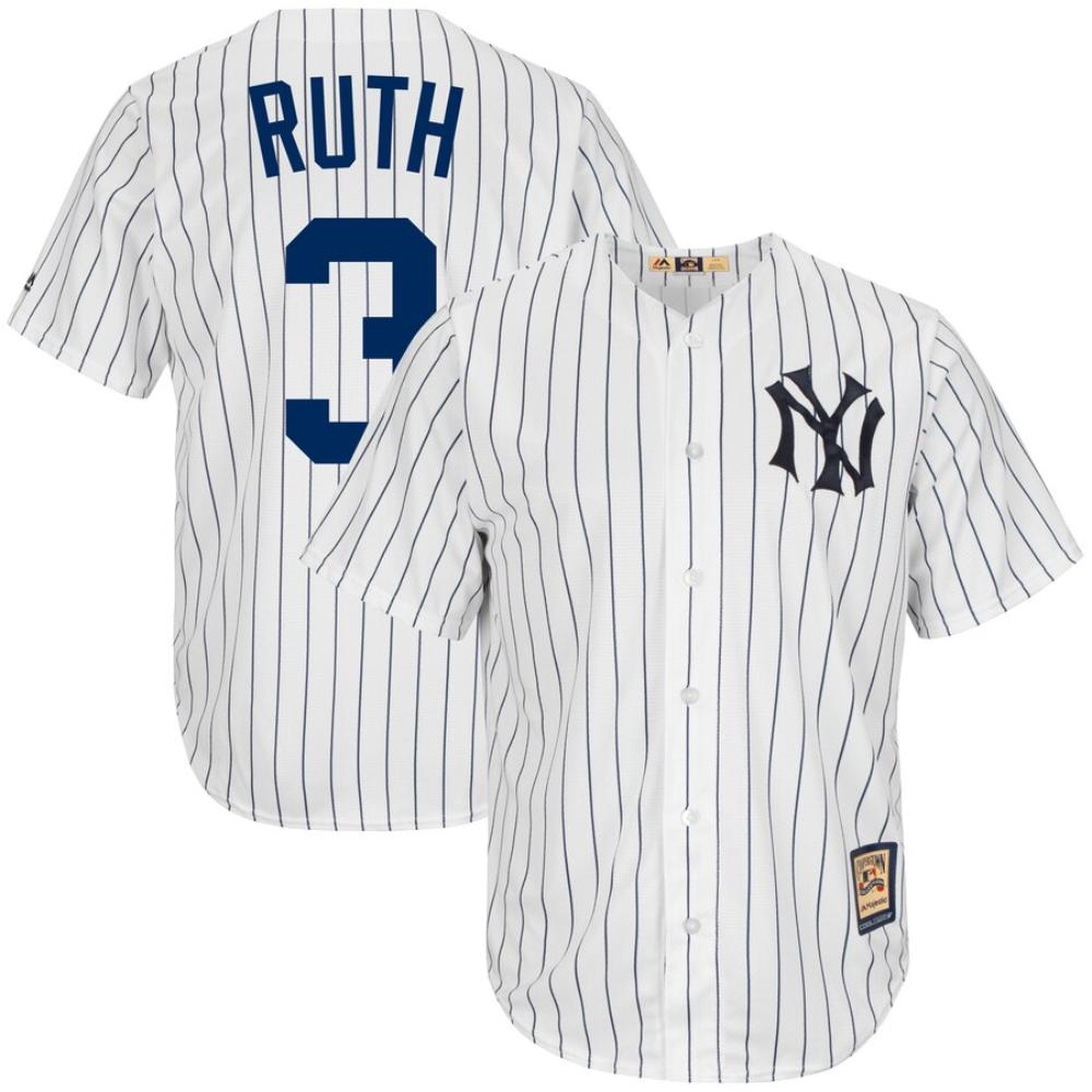 New York Yankees Babe Ruth White Throwback Jersey