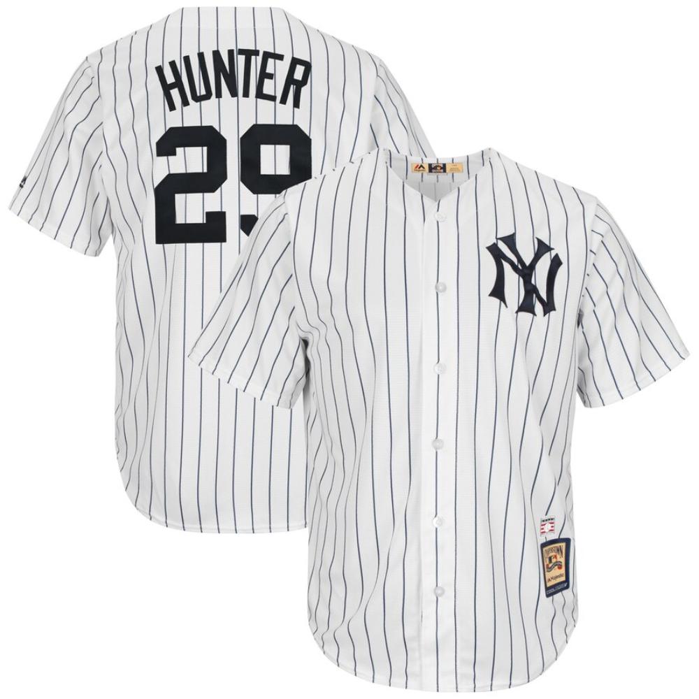 New York Yankees Catfish Hunter White Throwback Jersey