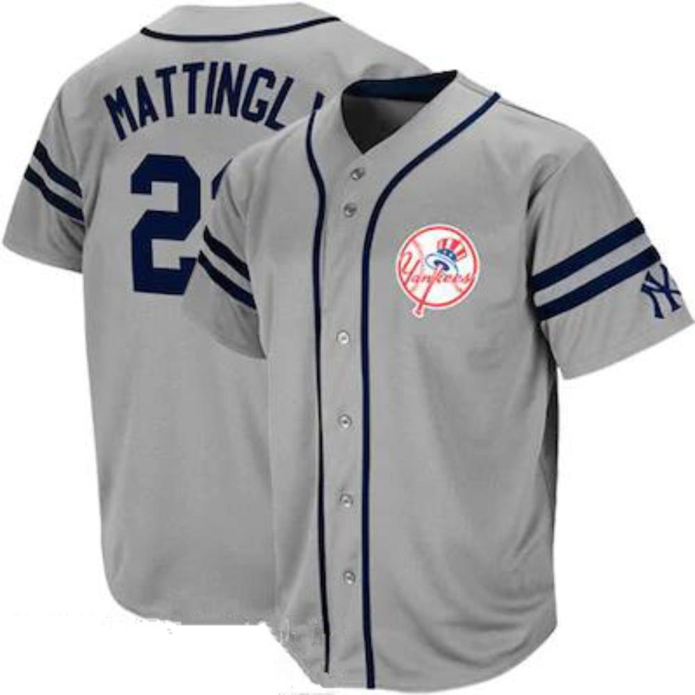 New York Yankees Don Mattingly Gray Heater Throwback Jersey