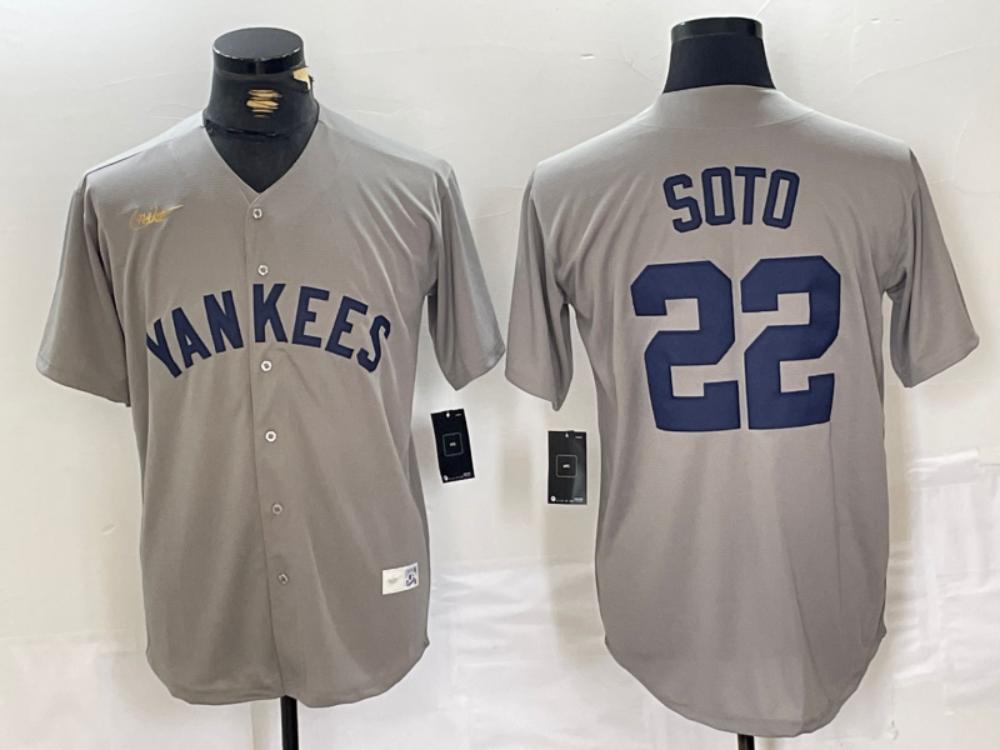 New York Yankees Juan Soto Gray Throwback Jersey
