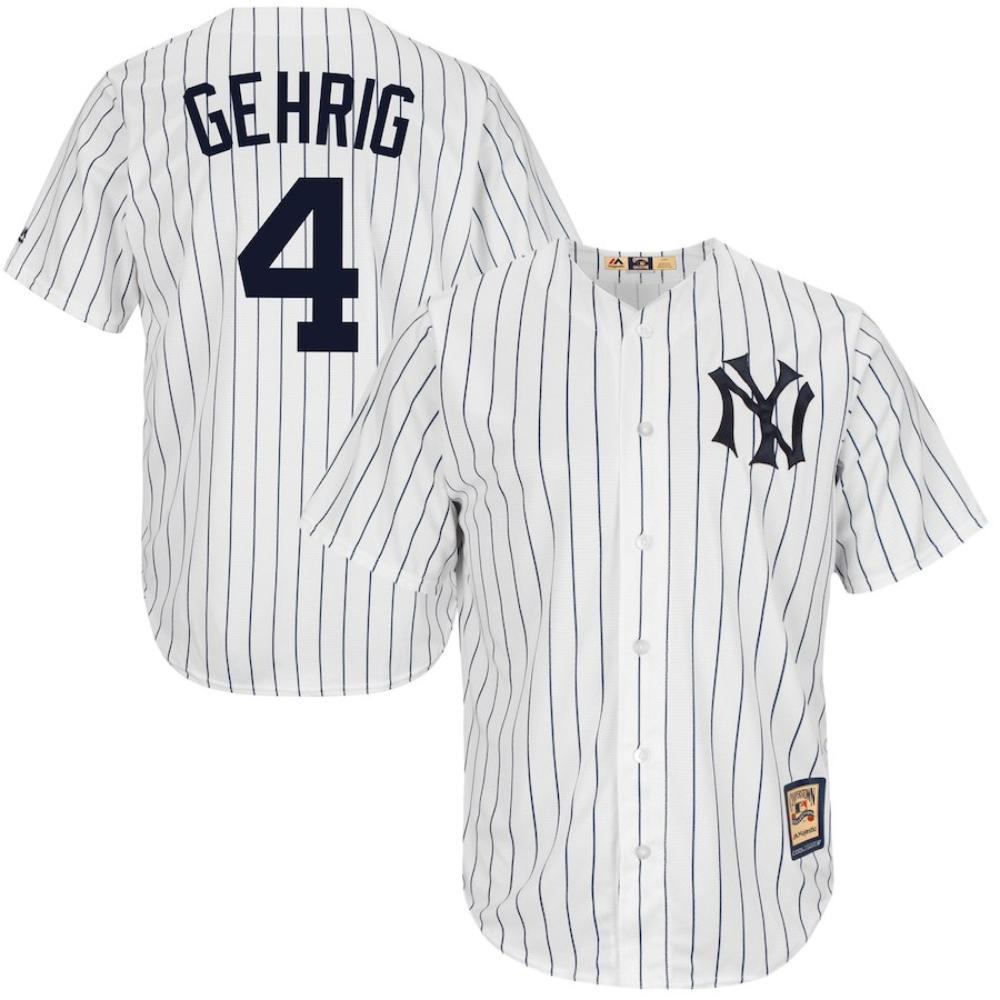 New York Yankees Lou Gehrig White Throwback Jersey