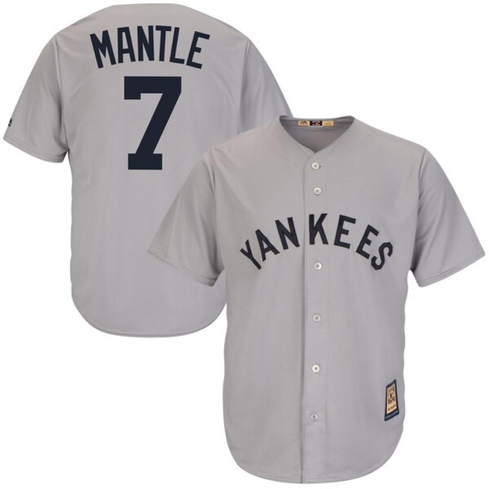 New York Yankees Mickey Mantle Gray Throwback Jersey